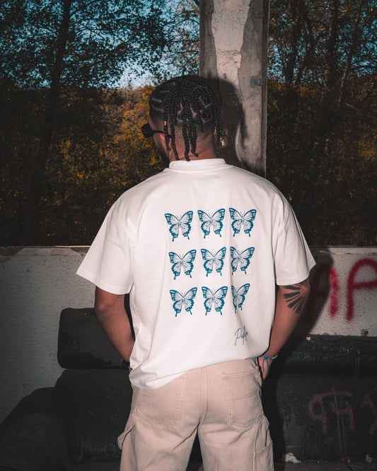 T-shirt Oversize Papillons Unisexe - automne/hiver (B/B)