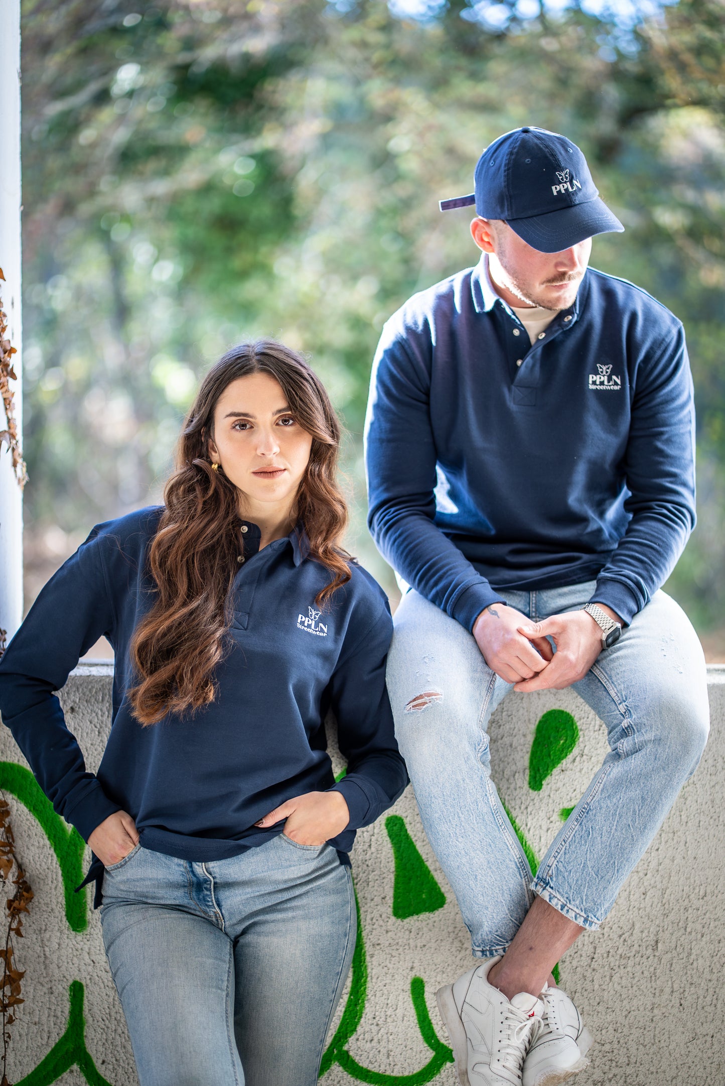 SWEAT-SHIRT Marine UNISEXE COL POLO