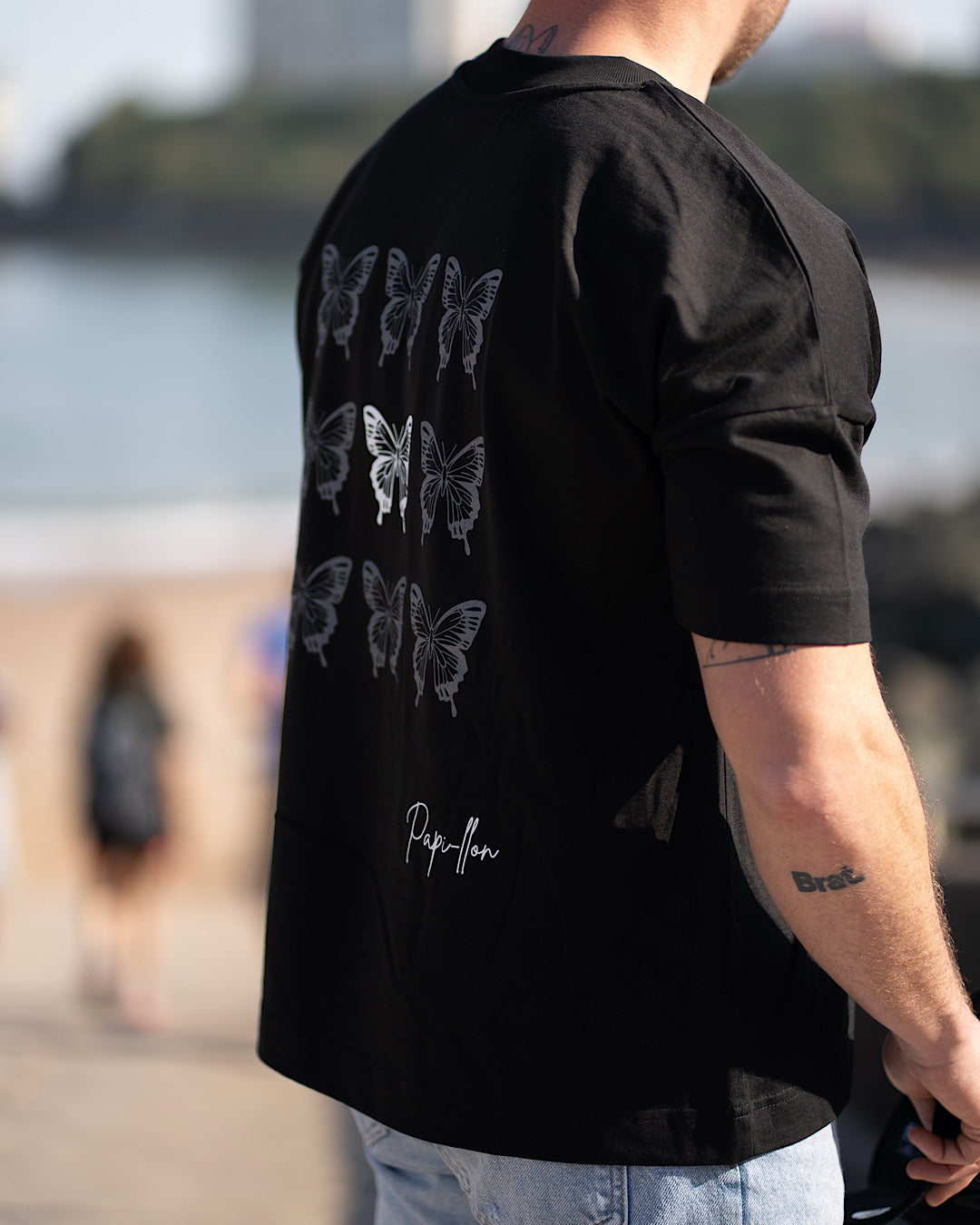 T-shirt Oversize – Capsule Papi-llon streetwear (Édition Limitée) N/B