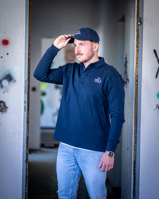 SWEAT-SHIRT Marine UNISEXE COL POLO
