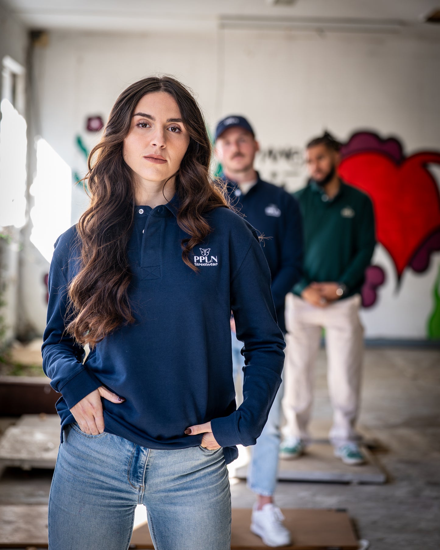 SWEAT-SHIRT Marine UNISEXE COL POLO